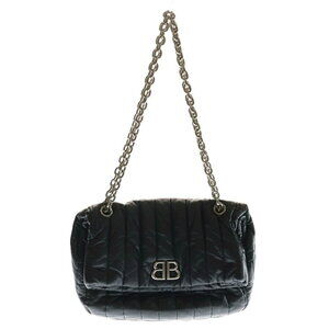 BALENCIAGA MONACO BAG CHAIN Logo Shoulder Black